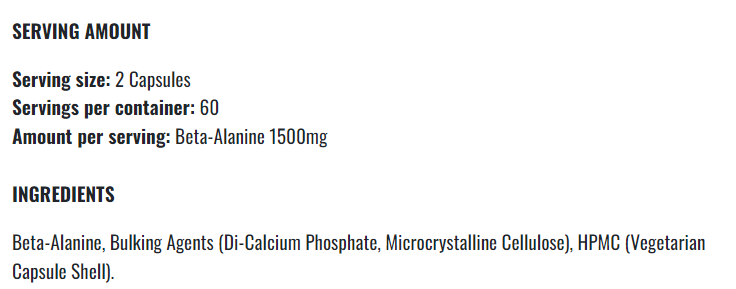 Applied Nutrition Beta Alanine, 1500 mg, 120 Capsules