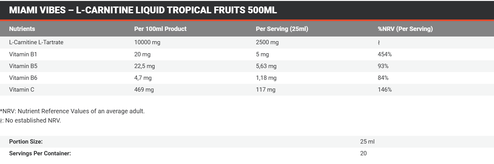 - Miami vibes - L-carnitine 1500