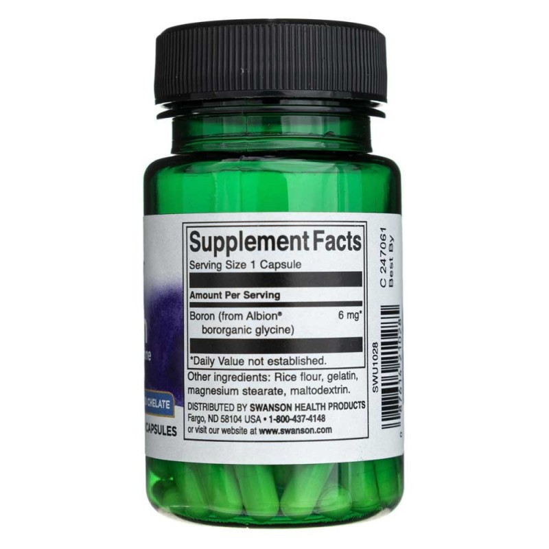 thumbnail image 2 of Swanson Bororganic Glycine 6 Mg – 240 Capsules, Boron For Joint & Bone Health, High Absorption 2 of 6